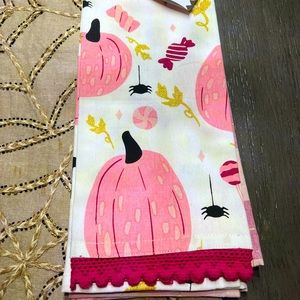NWT Pink Pumpkin dish towels